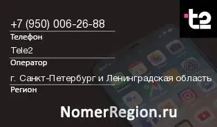 Кто звонил с 9500062688 - регион и оператор